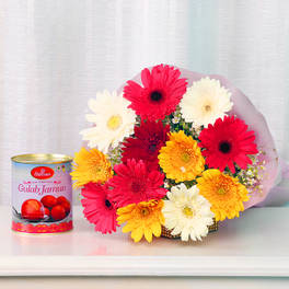 Gerbera Bunch & Gulab Jamun